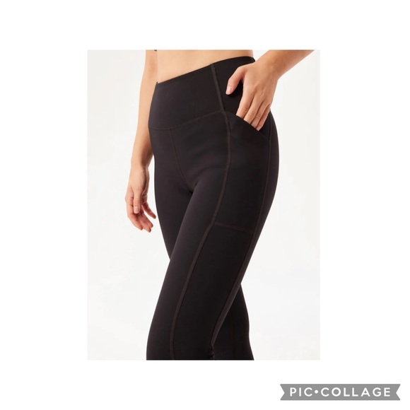 Girlfriend Collective Black Compressive Pocket Leggings In Black: S - Oprah Fav - Picture 7 of 7